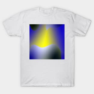 YELLOW BLUE ABSTRACT TEXTURE ART T-Shirt